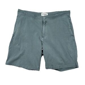 M. Singer Shorts Mens Large 34 Flat Front Chino 7" Inseam Preppy Sage Green